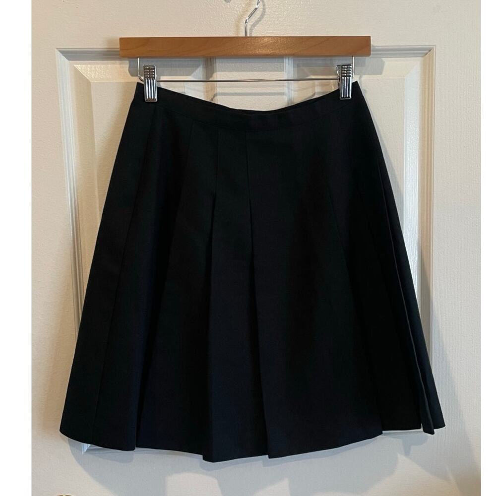 Vintage Lloyd New York Black Pleated Midi Skirt Classic A-Line Size 6